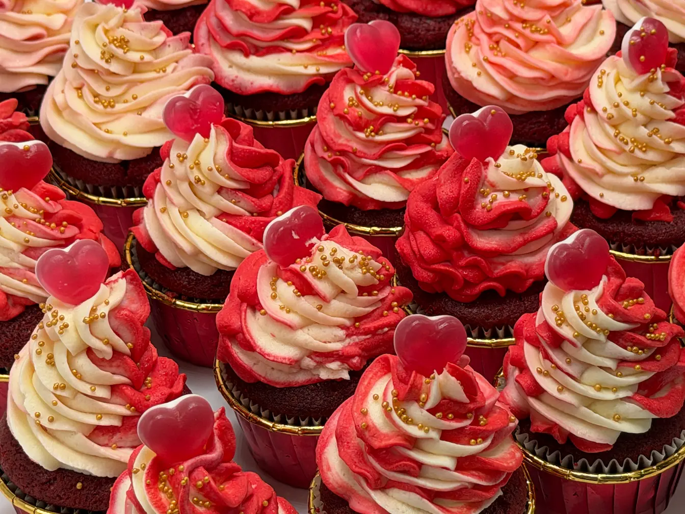 Cupcakes decorados para San Valentín
